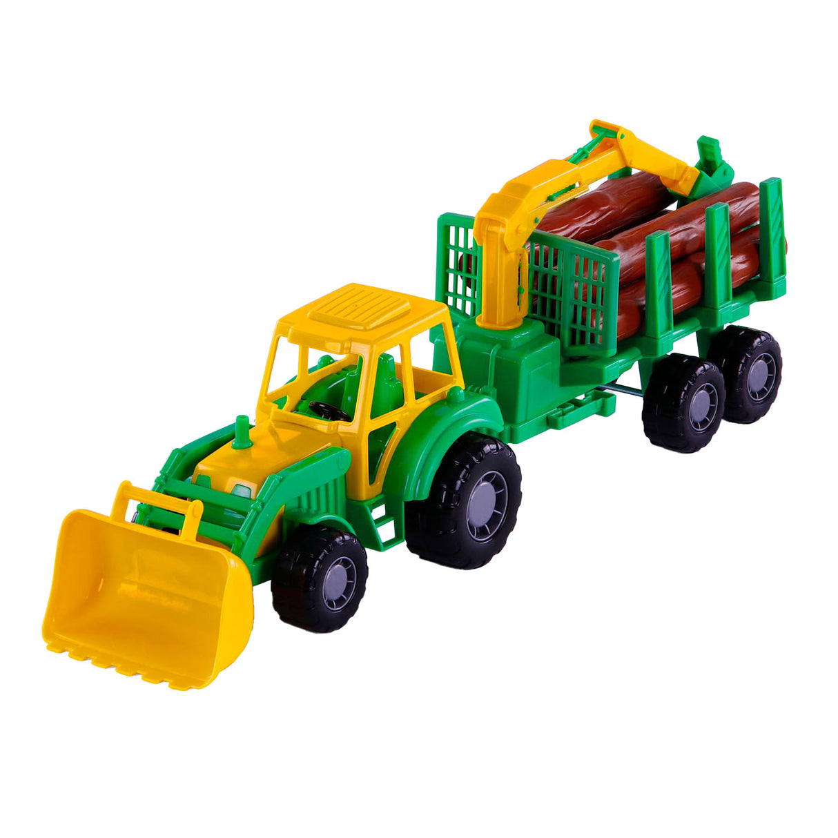 Cavallino juniortraktor med kran trailer og tre, 46cm