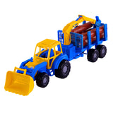 Trator júnior de Cavallino com trailer de guindaste e madeira, 46cm