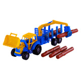 Cavallino juniortraktor med kranvagn och trä, 46 cm