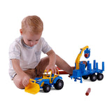 Cavallino juniortraktor med kranvagn och trä, 46 cm