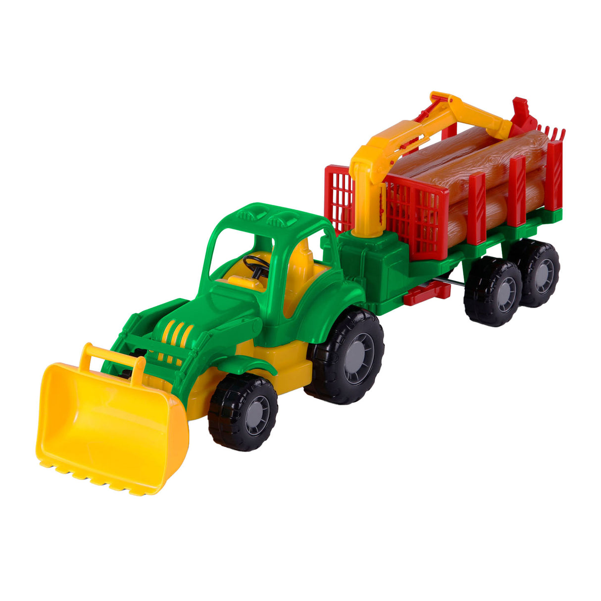 Cavallino Classic Tractor mit Anhänger und Holz, 61 cm