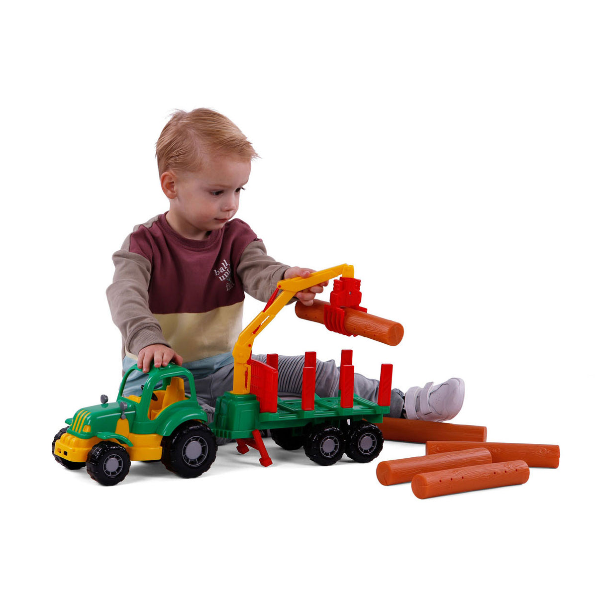 Cavallino klasični traktor s prikolico in lesom, 61 cm