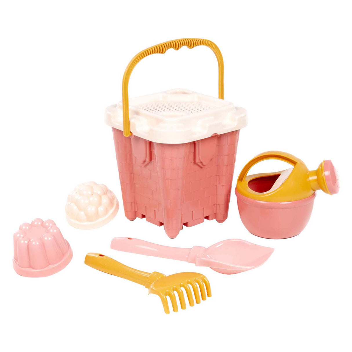 Conjunto de balde rosa castelo Cavallino, 7 peças.