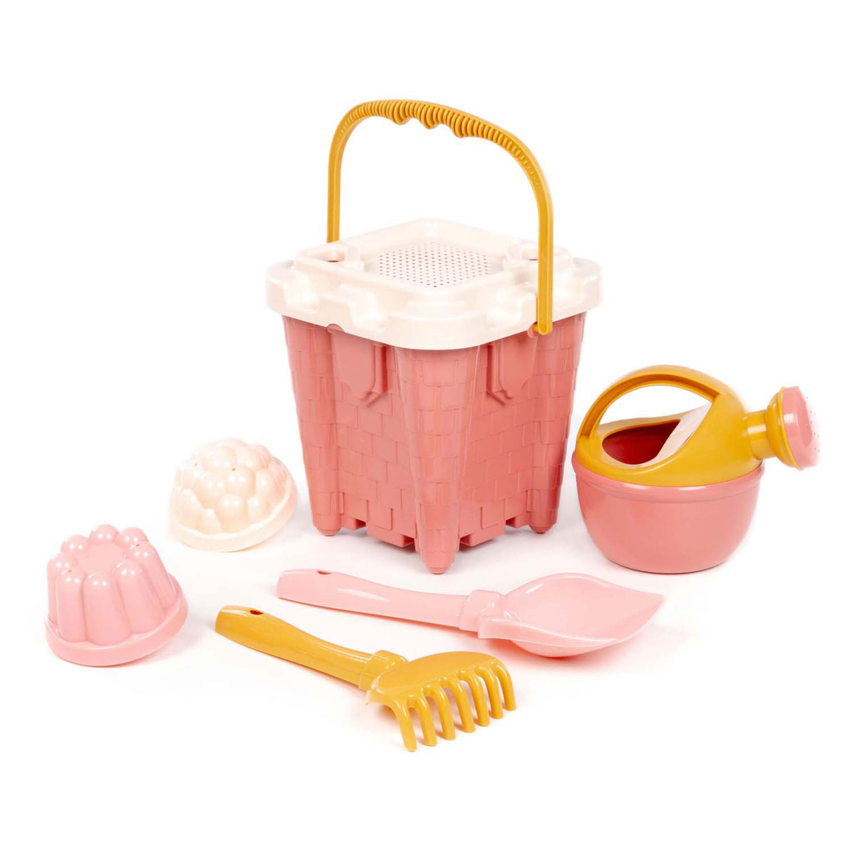 Conjunto de balde rosa castelo Cavallino, 7 peças.