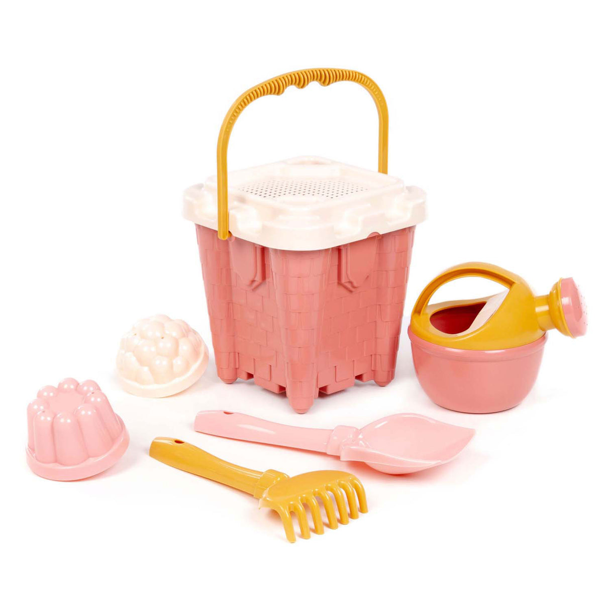Conjunto de balde rosa castelo Cavallino, 7 peças.
