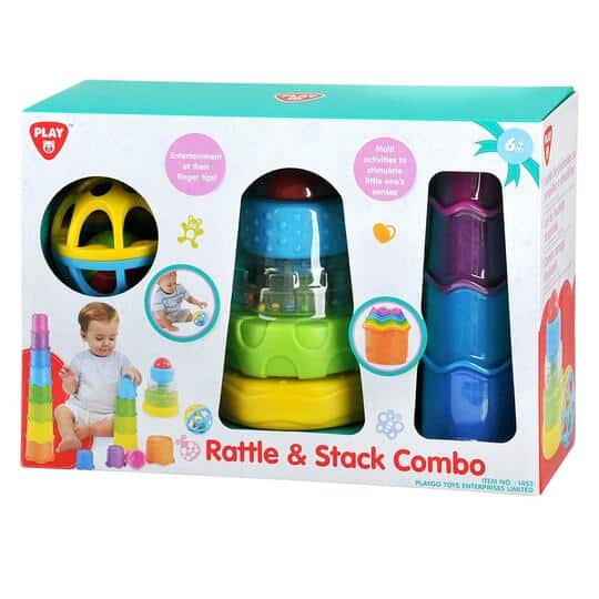 Playgo Rattle i Stack Combo Ratelball Stacking Tower i stos kubków
