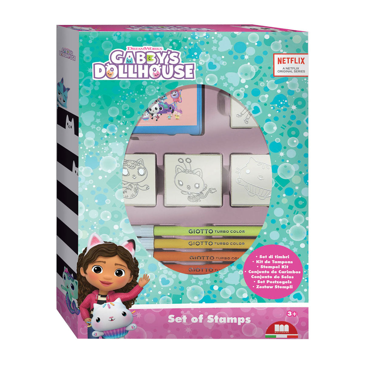 Multiprint Gabby's dollhouse stamp set with 4 stamps
