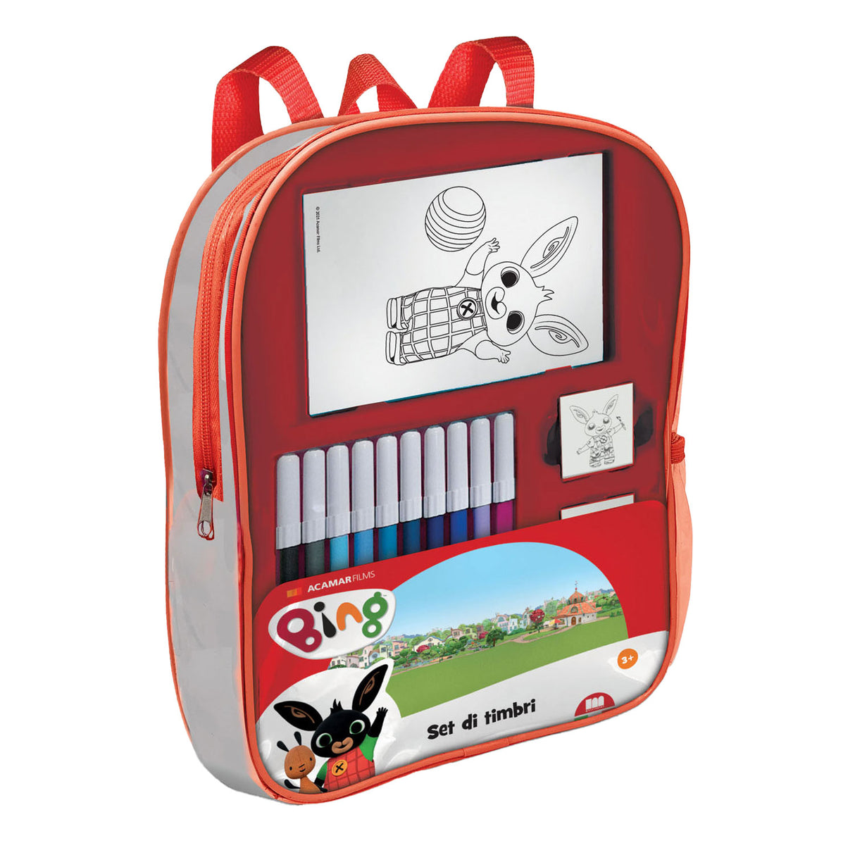 Multiprint Bing Backpack with stamps and felt -tip pens
