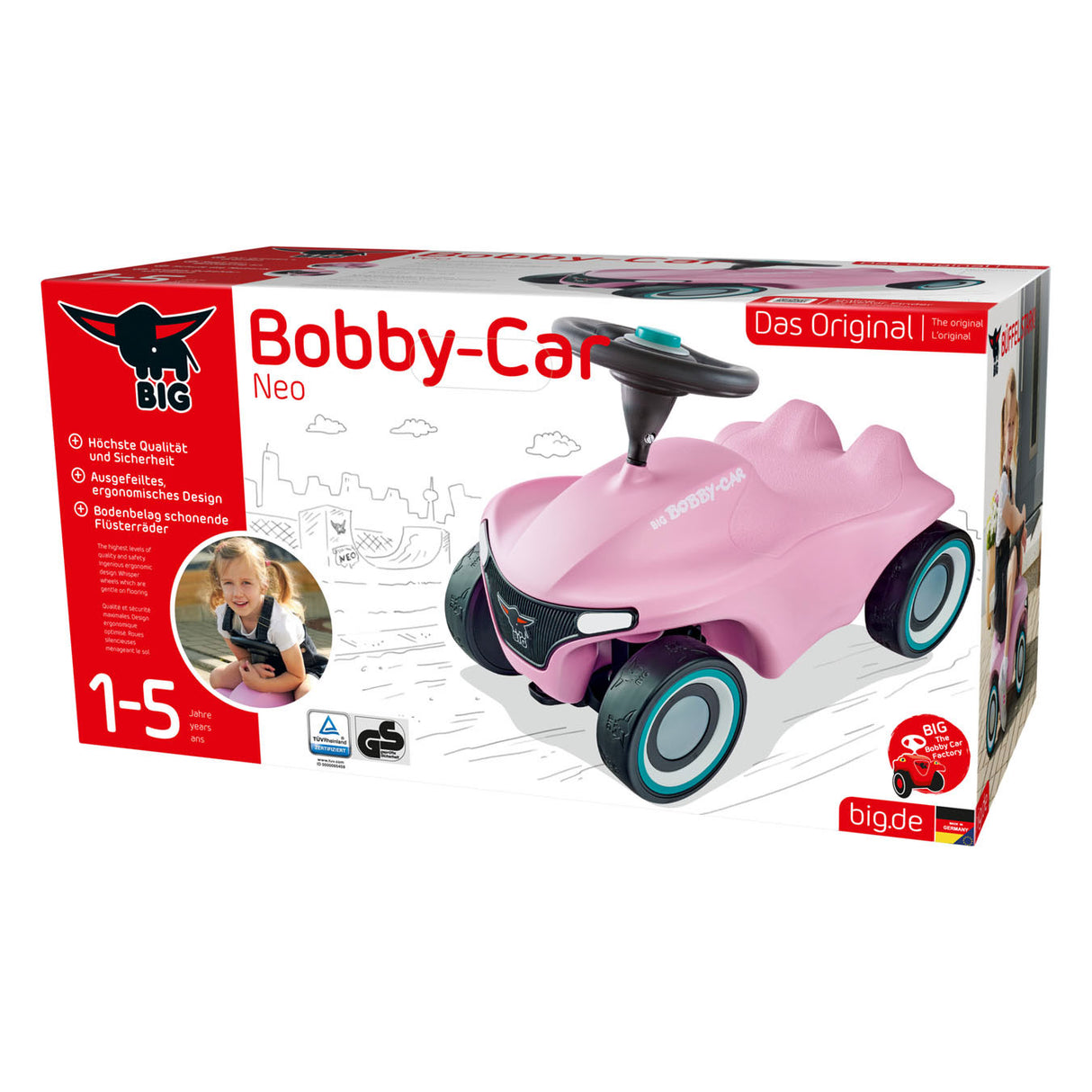 Big Bobby Car Neo Pink Walking Auto