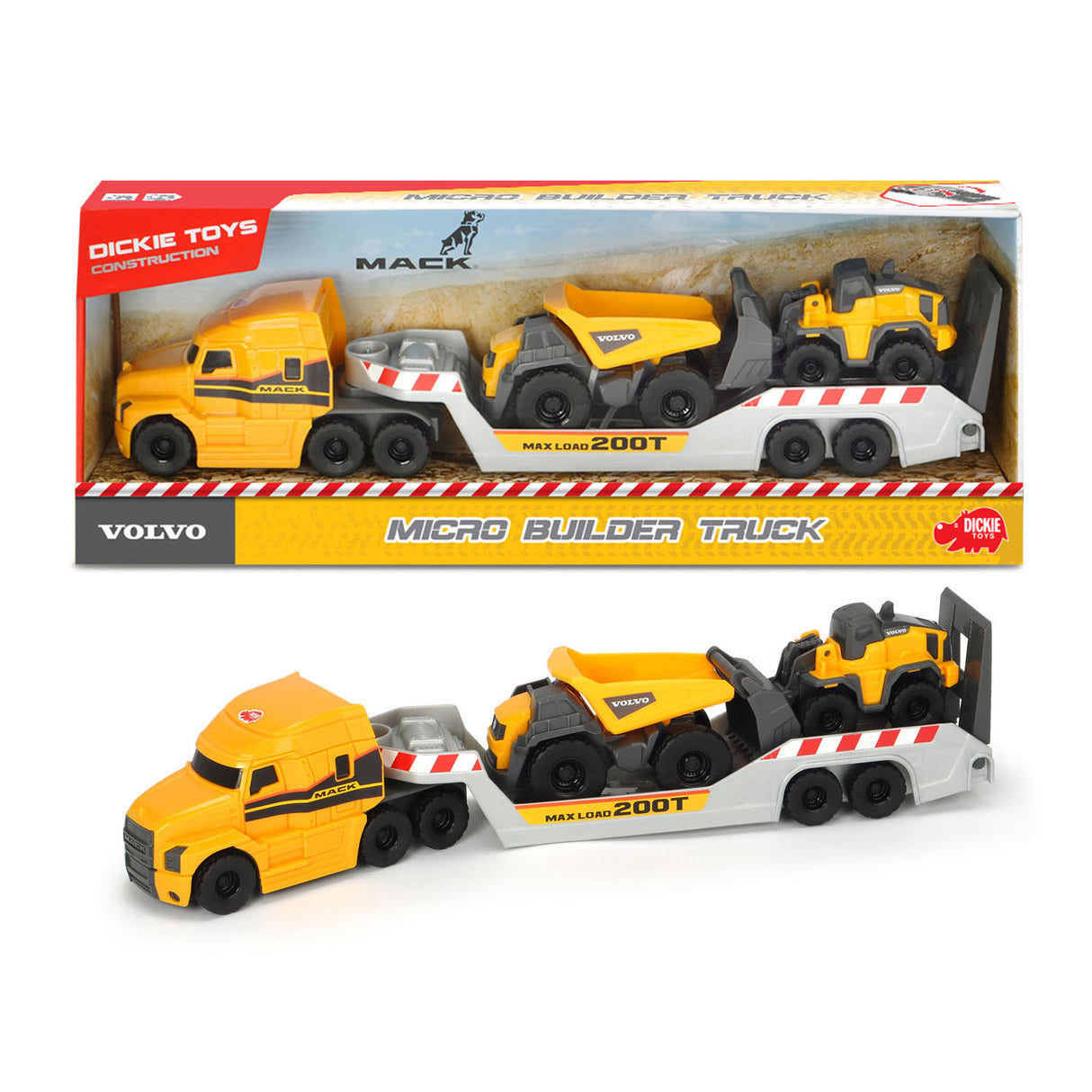 Dickie Volvo Micro Transporter with work vehicles