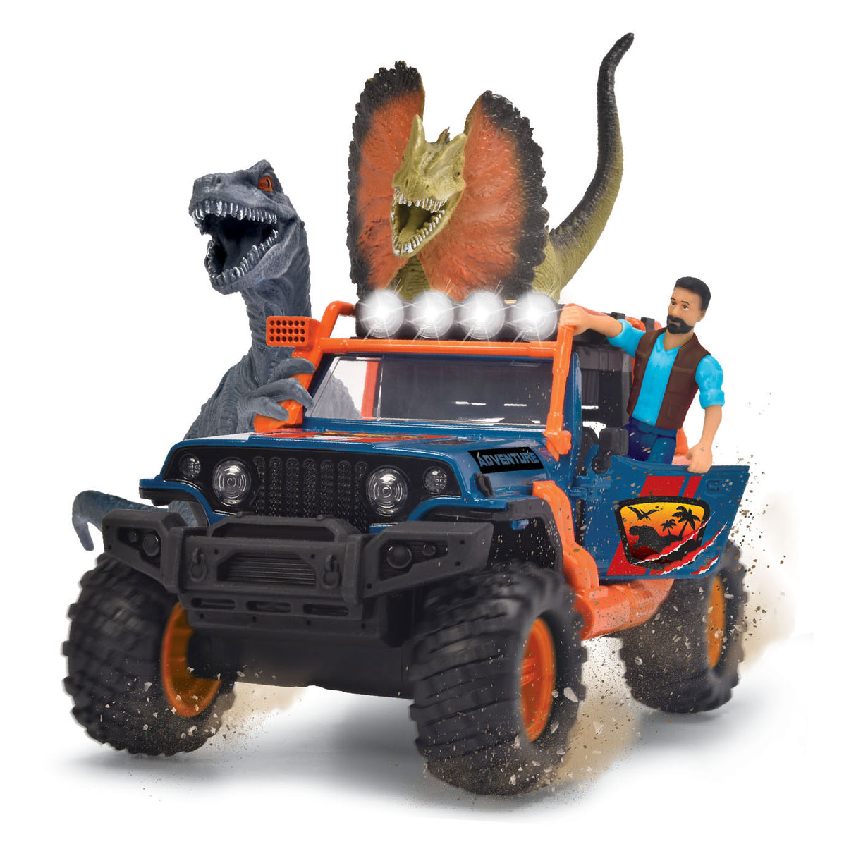 Dickie Dino Jeep с комплект за игра на ремарке
