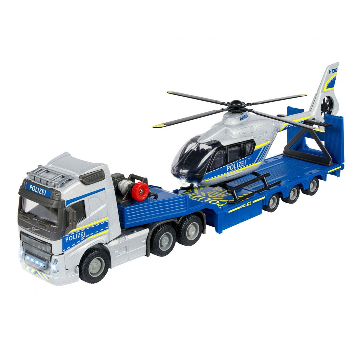 Caminhão Volvo Majorette com Polícia de Helicóptero