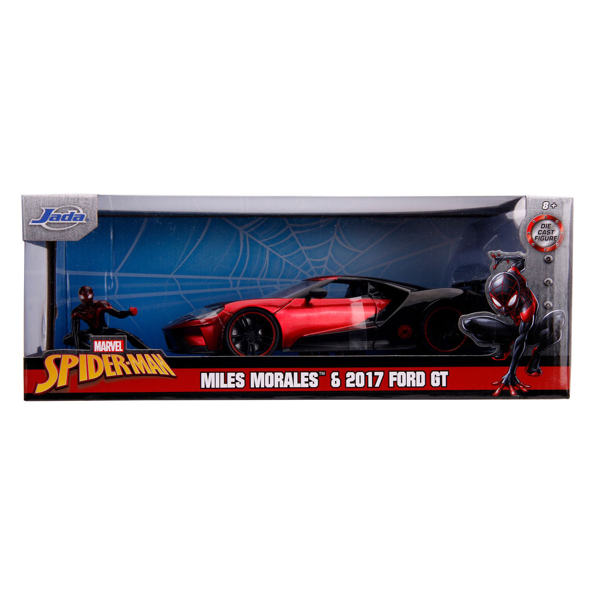 Jada Marvel Miles Morales Spiderman com Ford GT Auto 1:24 2017