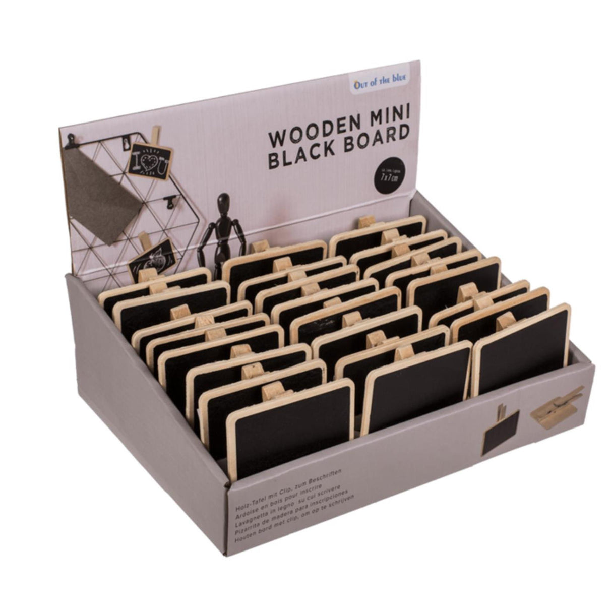 Ootb houten schrijfbordje met knijper 7x7cm