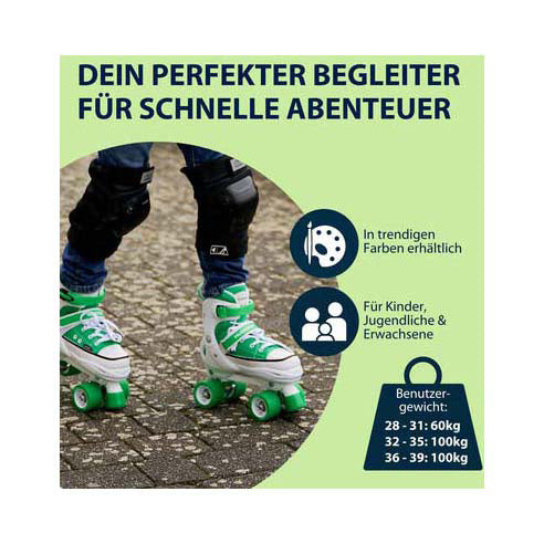 Hudora roller skating sneaker green, size 36-39