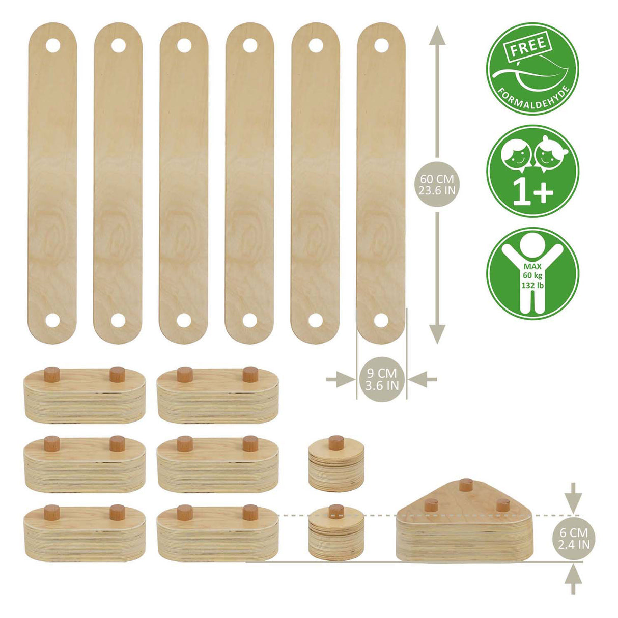 Rc houten balansciuitset, 15dlg.