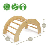 Houten klimboog met glijbaan set