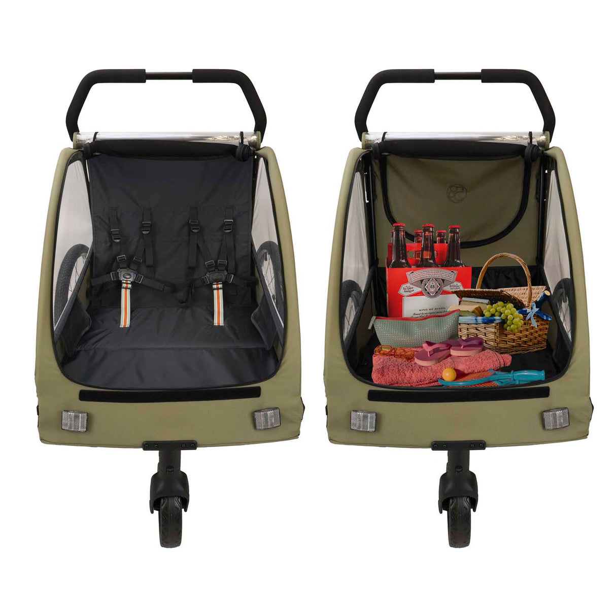 Bicycle trailer with rain cover