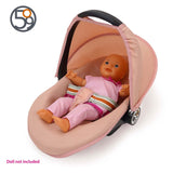 3-in-1 poppenautostoel - roze