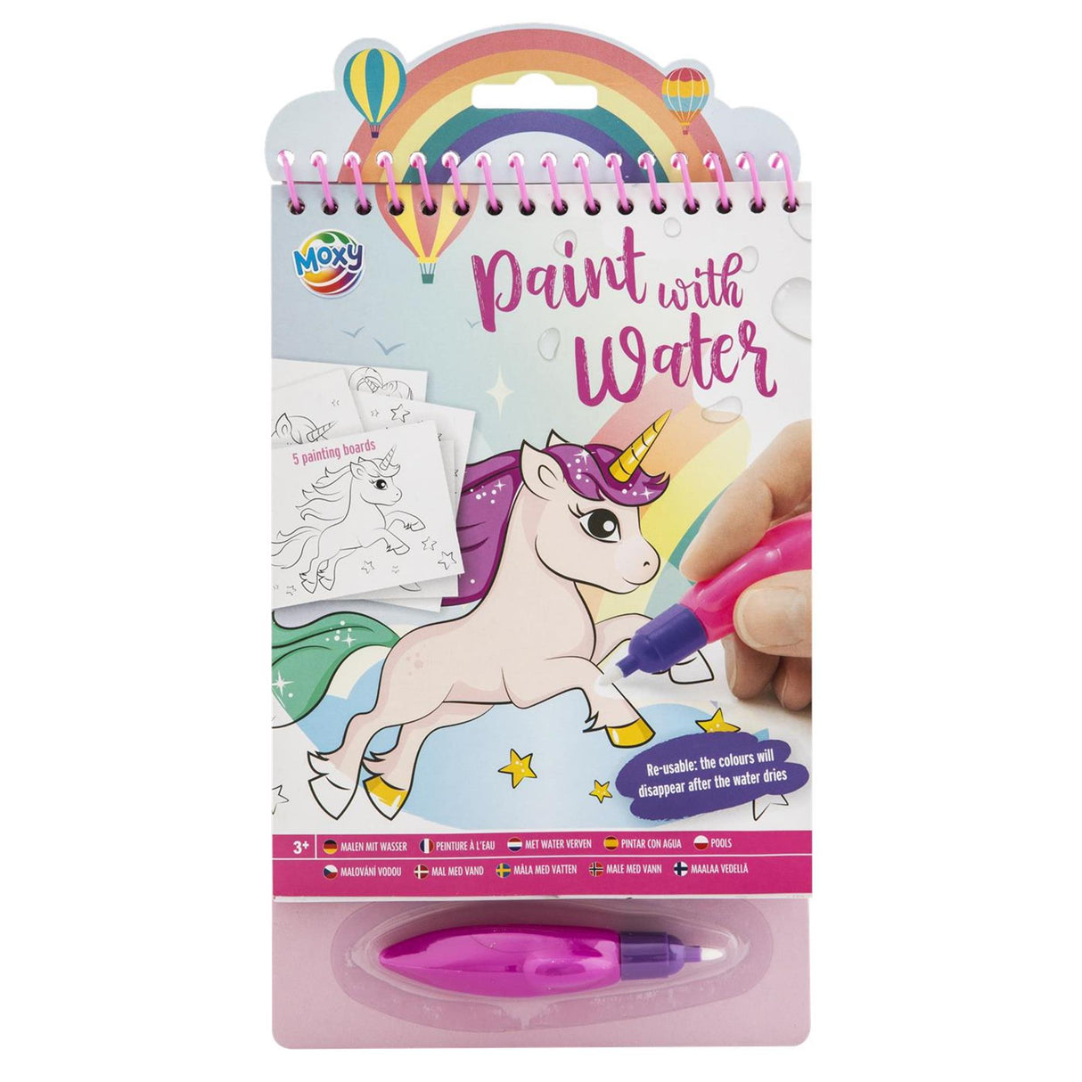 Malerei mit Wasser 5 Seiten einschließlich Stift 2 -Achse