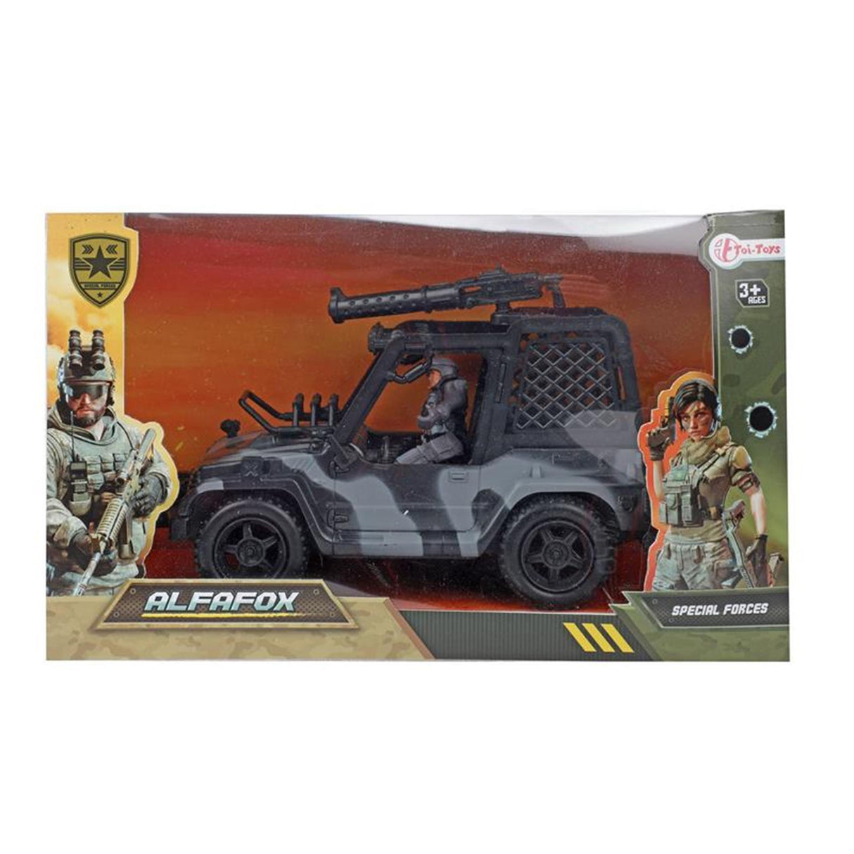 Toi-toys toi toys jeep + militair figuur
