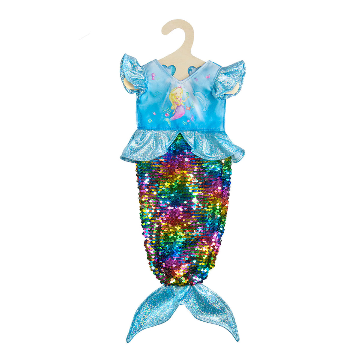 Dolld Kleed Mermaid mat Sequins, 28-35 cm