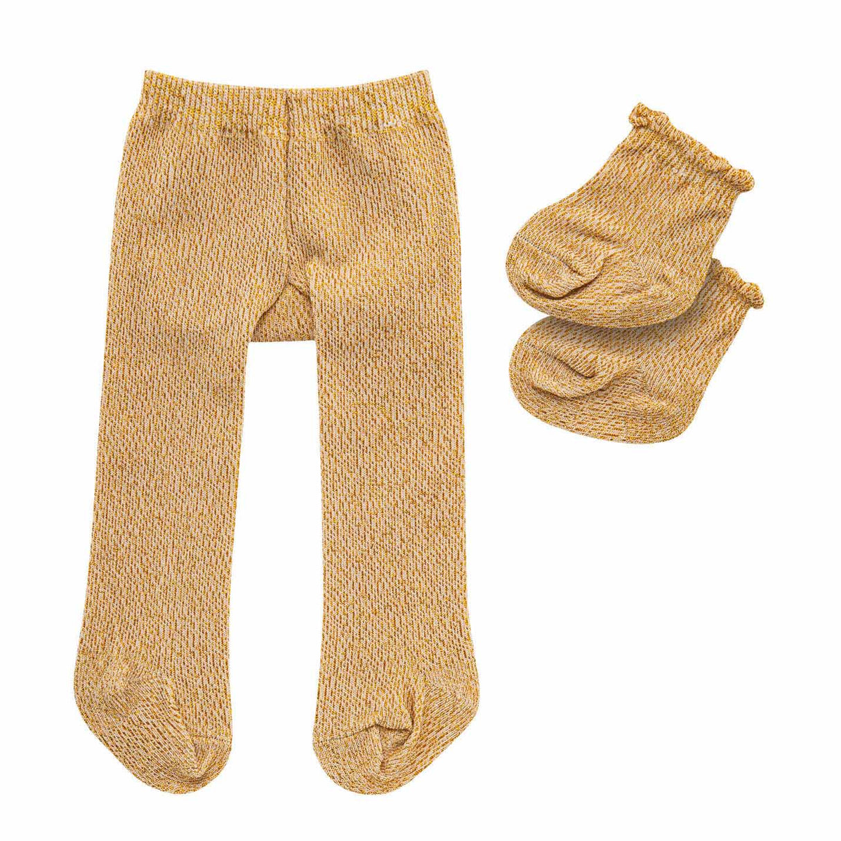 Heless Doll Tights with Socks - Gold, 35-45 cm