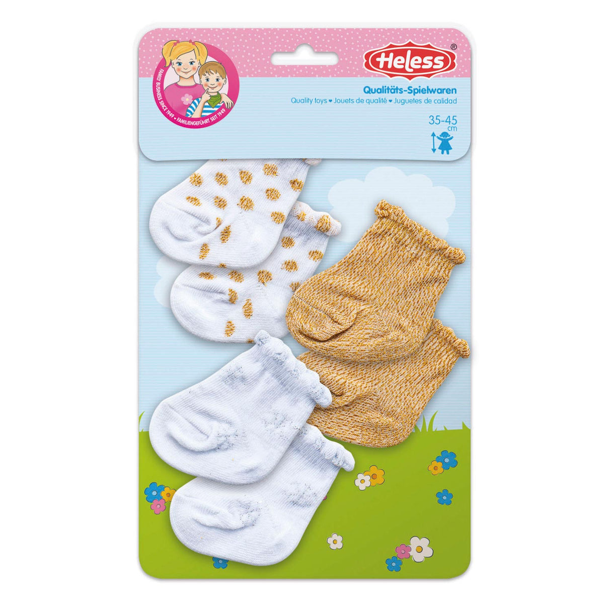 Helzeg Poppen Strëmp Glitter - 3 Pairen, 28-35 cm