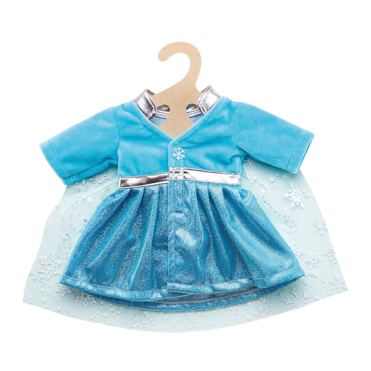 Puppenkleid-Eis-Prinzessin mit Umhang, 28-35 cm