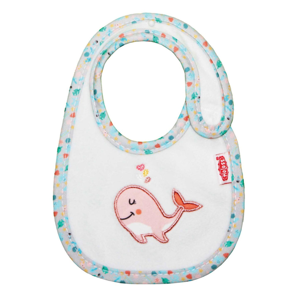 Dolls bib pink whale