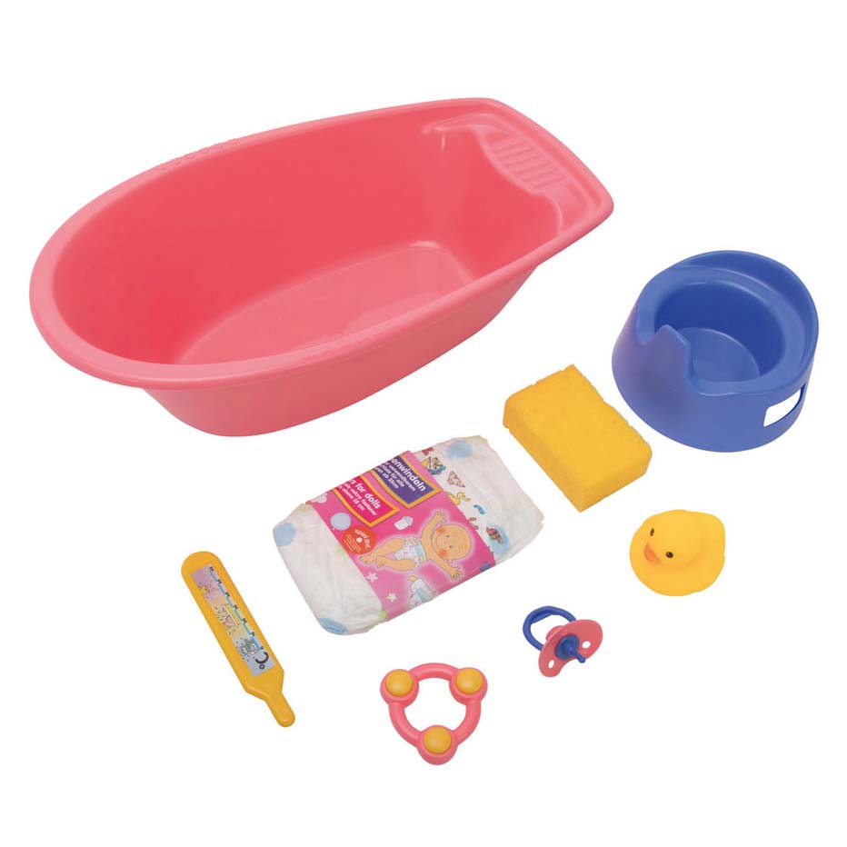 Banho de boneca com acessórios, 8dlg.