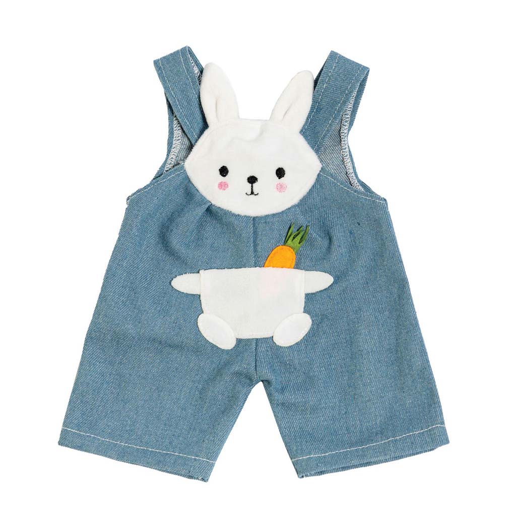 Bambole dungarees con camicia a strisce Bunny Lou, 28-35 cm