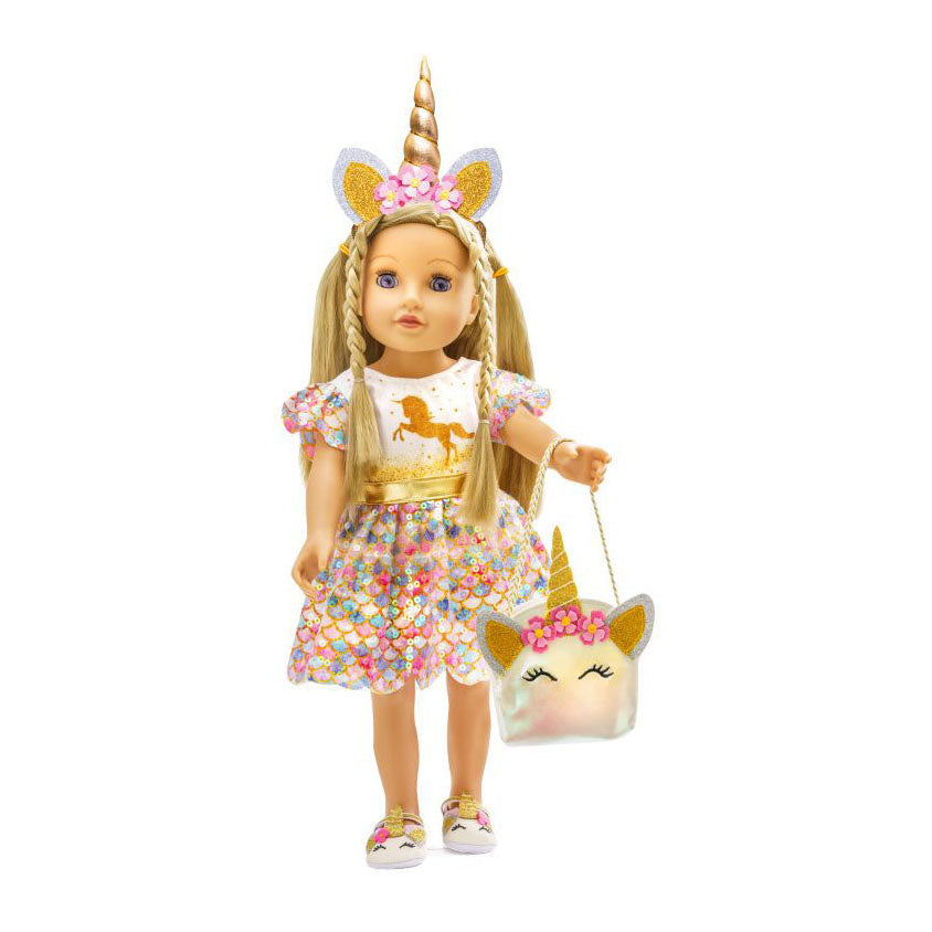 Heless Dolls Accessories Glitter Unicorn Set, 38-45 cm