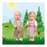 Roupas de boneca de Heess Lederhosen com camisa e lenço, 28-35 cm