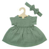 Heless doll dress green with ruffles, 28-35 cm