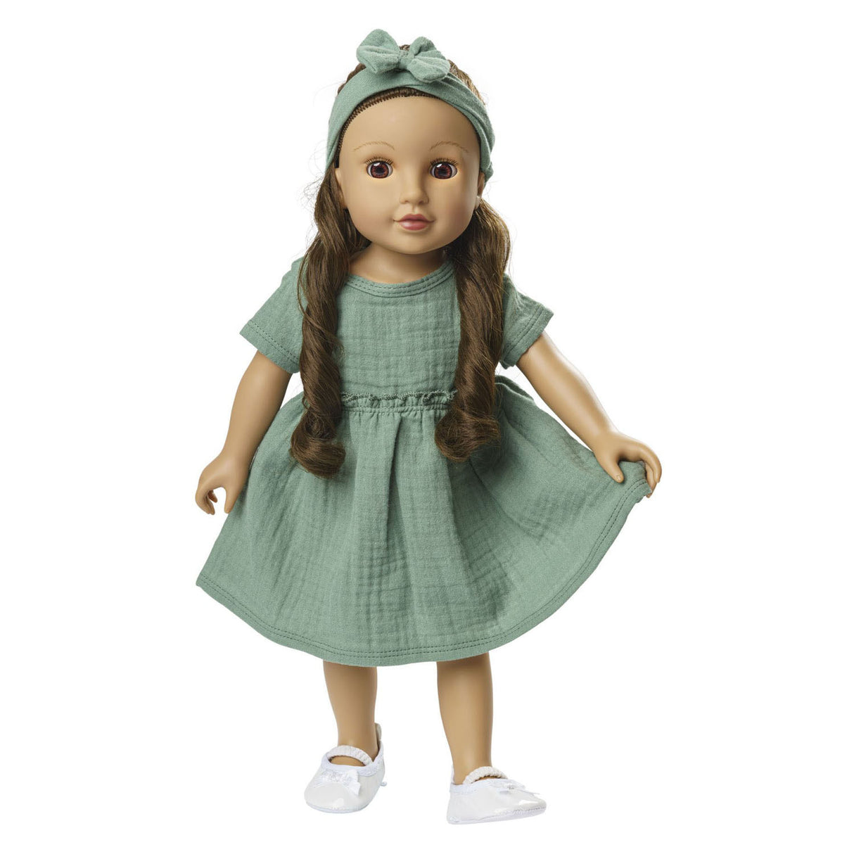 Robe de poupée HELSS VERT DE RUFFLES, 28-35 cm