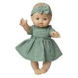 Robe de poupée HELSS VERT DE RUFFLES, 28-35 cm