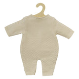 Pletený overal pre bábiky Heless ecru, 28-35 cm