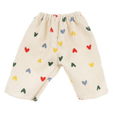 Heless poppen ribfluwelen broek hartjesconfetti, 28-35 cm