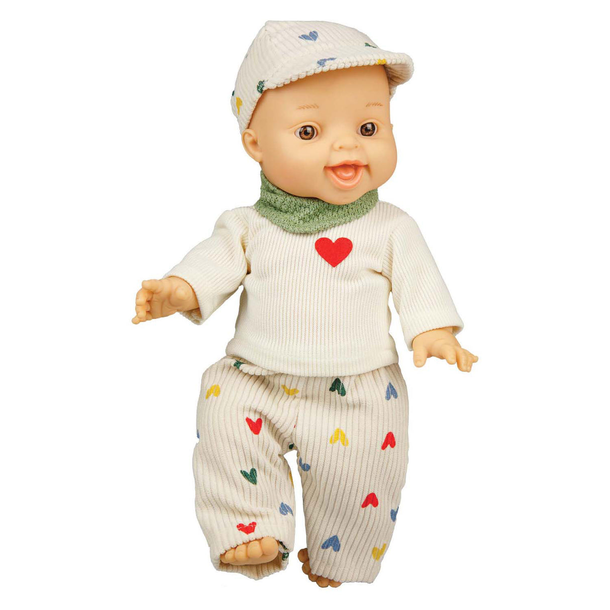 Heless poppen ribfluwelen broek hartjesconfetti, 28-35 cm