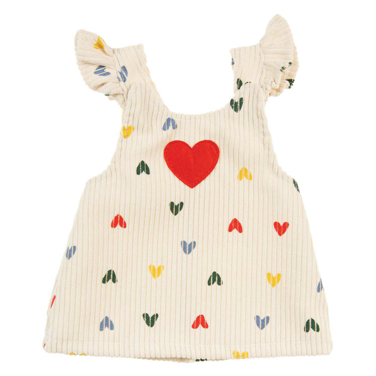 Heless dolls ribbed velvet dress heart confetti, 35-45 cm
