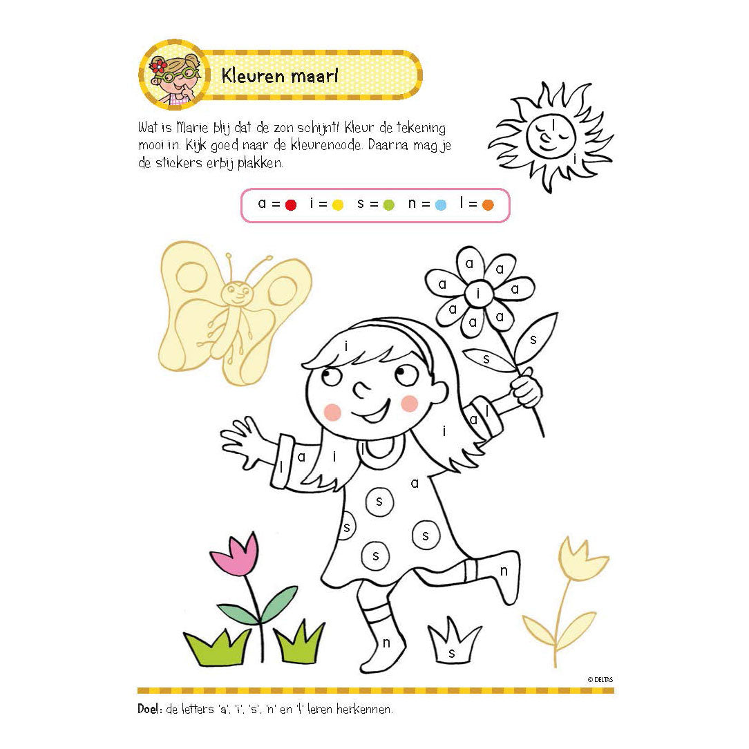 Livre d'exercices deltas avec autocollants - premiers jeux de lecture (5-6 ans)