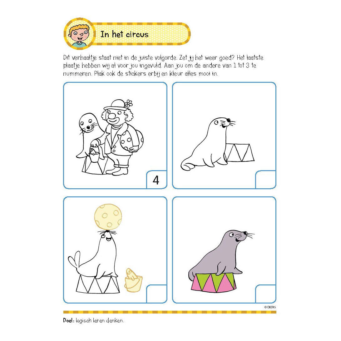 Livre d'exercices deltas avec autocollants - premiers jeux de lecture (5-6 ans)