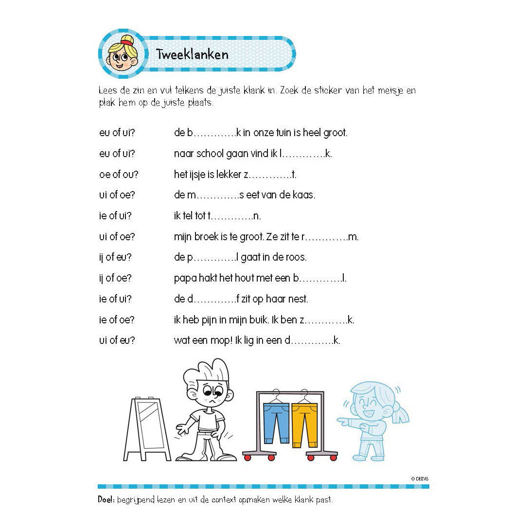 Deltas vadbena knjiga z nalepkami - lepe bralne vaje (6-7 let)