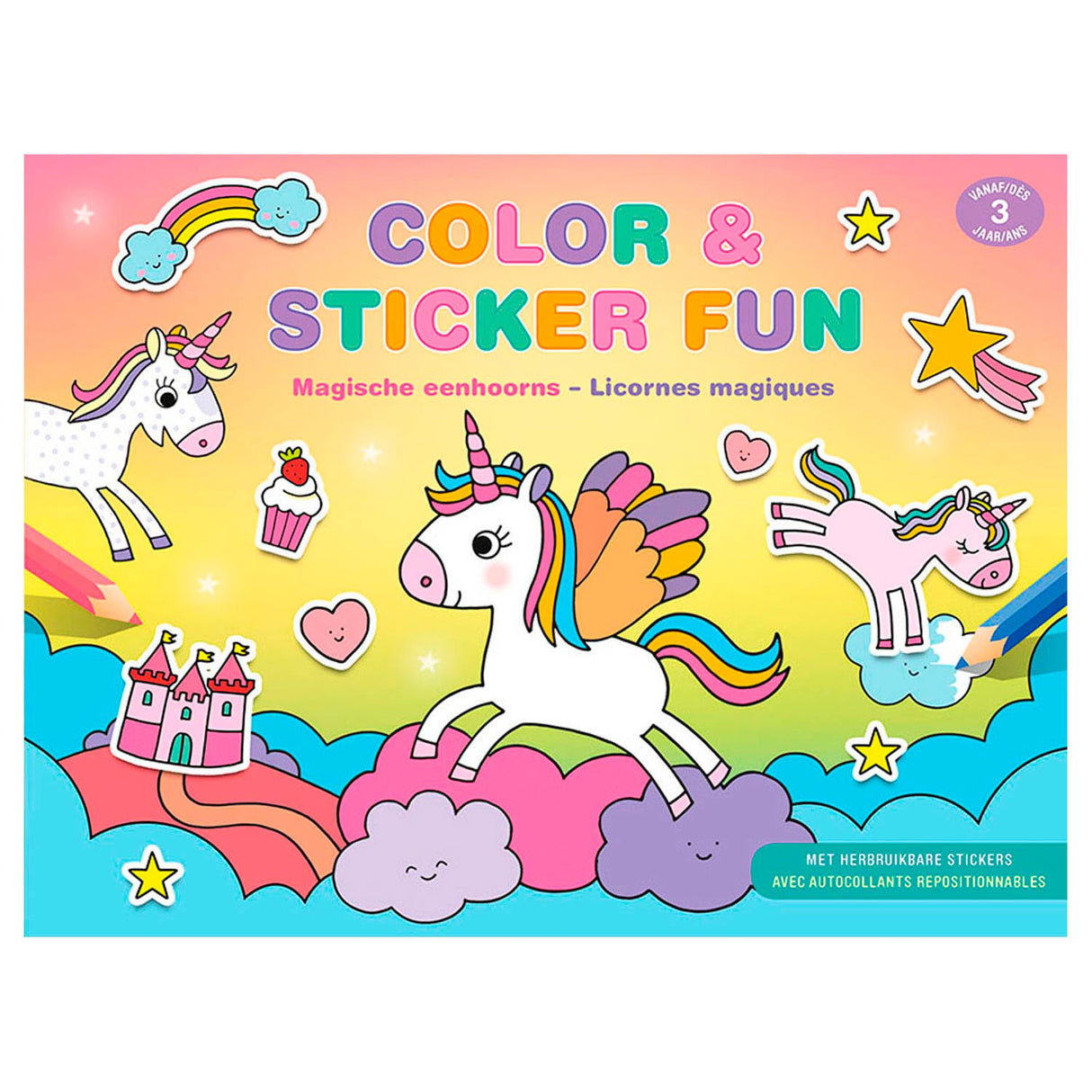 Deltas color sticker fun magic unicorns