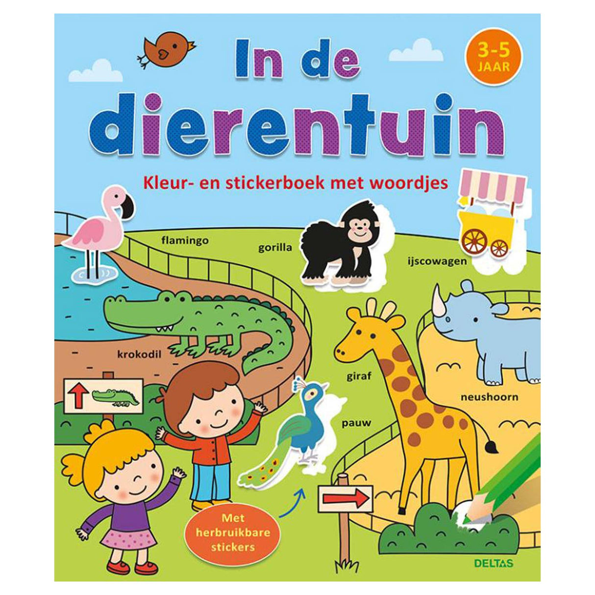 Deltas Color and Sticker Book com palavras - no zoológico
