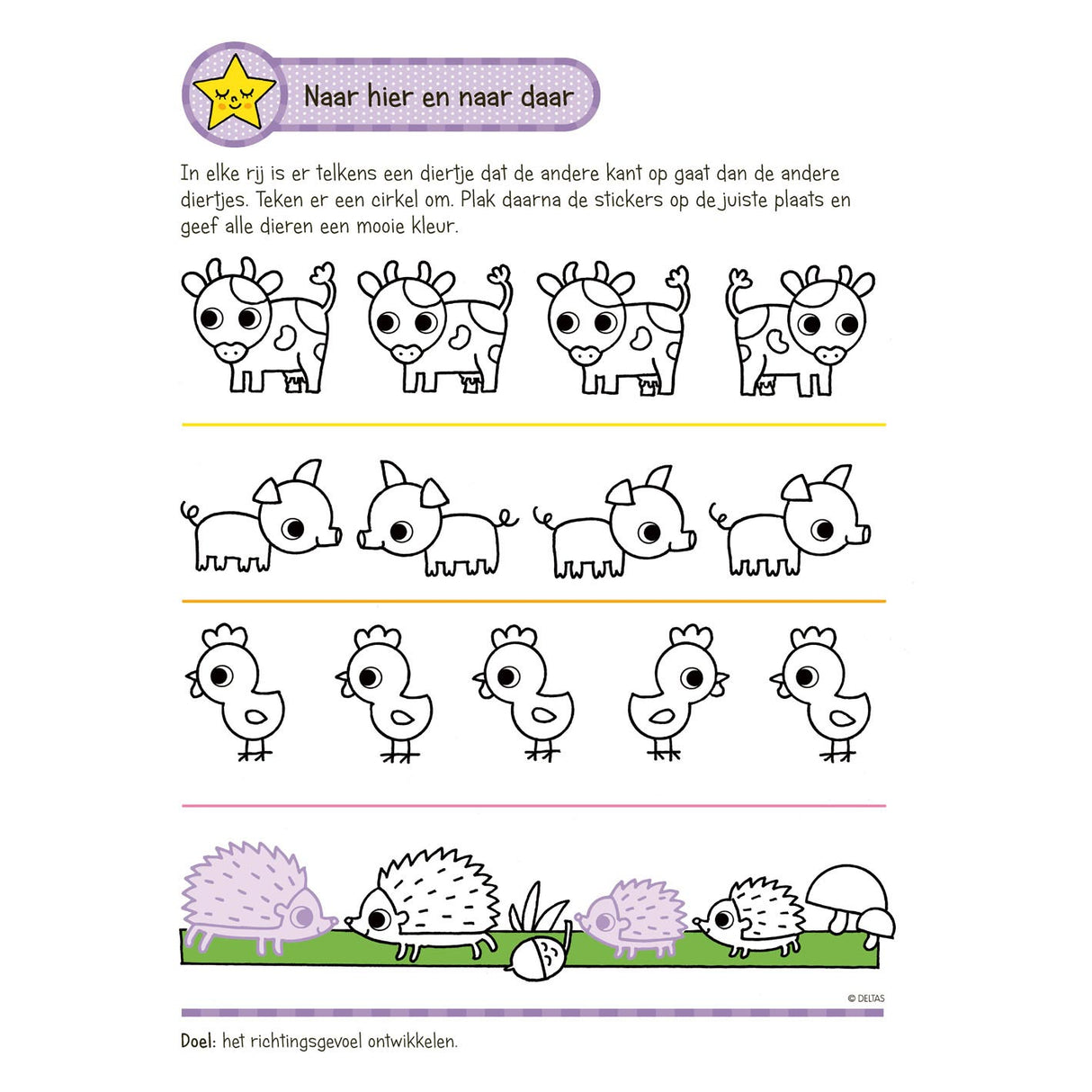 Deltas s'entraînent en s'amusant avec des autocollants groupe 1 - écrire, lire, compter (4-5 ans)