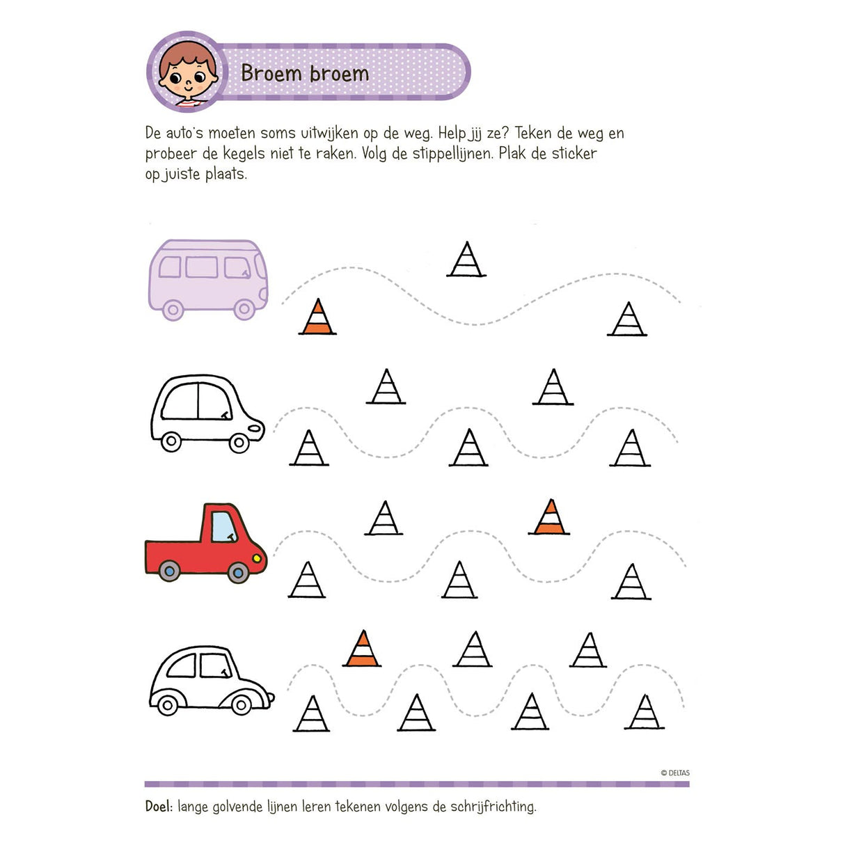 Deltas s'entraînent en s'amusant avec des autocollants groupe 1 - écrire, lire, compter (4-5 ans)