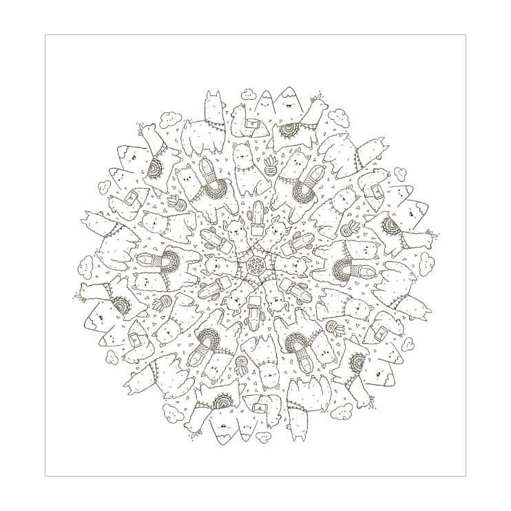 Diversión para colorear mandala kawaii de deltas