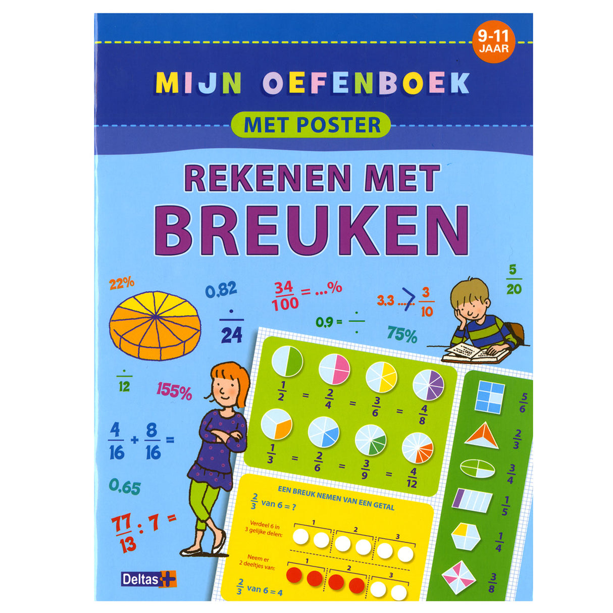 Mon livre d'exercices avec affiche - calcul avec fractions (9-11 ans)